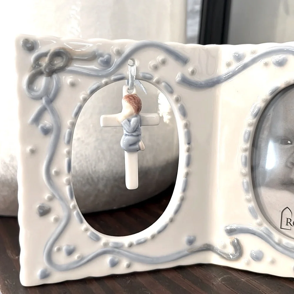 Roman 6x4 Porcelain Nursery Frame. Newborn | Decor | Heirloom | Christening